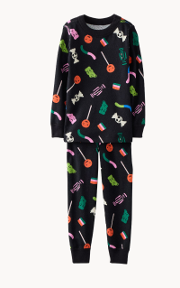 Tricks and Treats on Black Halloween HannaJams™ Pajama Set