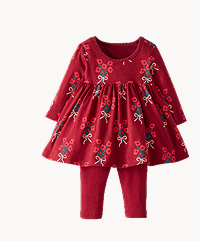 Bouquets on Beet Red Long Sleeve Everywhere Dress with Pockets