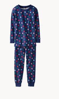 Multi Trees on Navy Blue Holiday HannaSoft™ Stretch Pajama Set