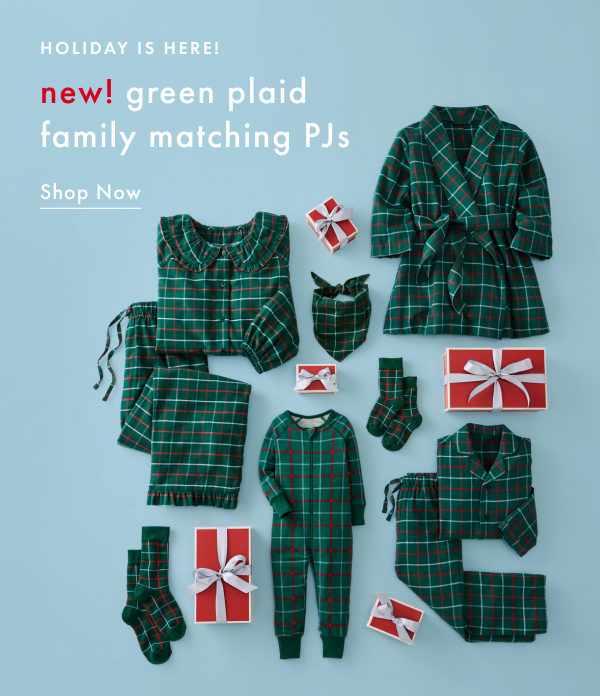 HOLIDAY IS HERE! new! green plaid family matching PJs | Shop Now