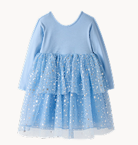 Long Sleeve Tulle Shimmer Dress