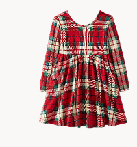 Long Sleeve Plaid Skater Dress with Pockets