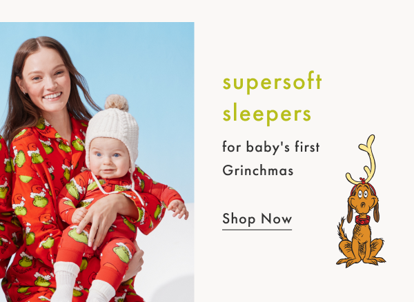 supersoft sleepers for baby’s first Grinchmas | Shop Now