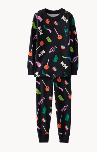 Tricks and Treats on Black Halloween HannaJams™ Pajama Set