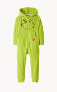 Kids Dr. Seuss Grinch Costume Fleece Jumpsuit