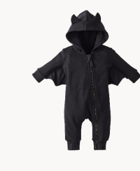 Baby Halloween French Terry Bat Romper