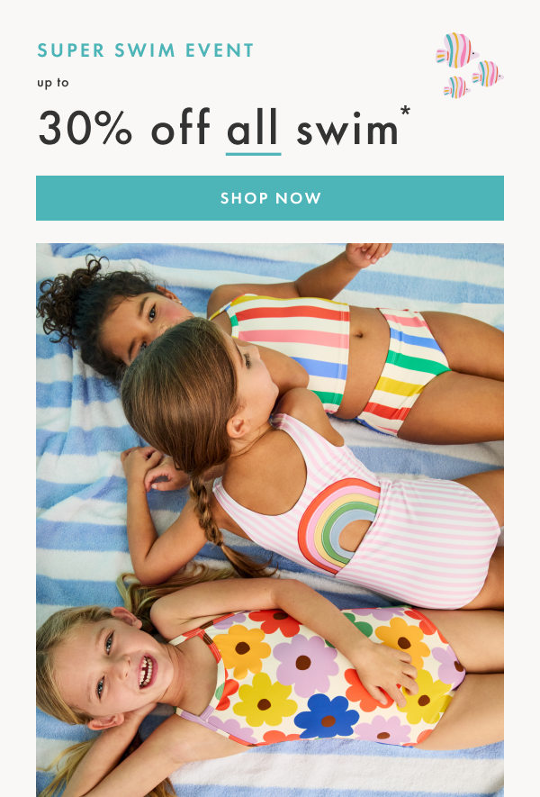 Super Swim Event! Up to 30% off all swim (excludes new arrivals). Shop now.