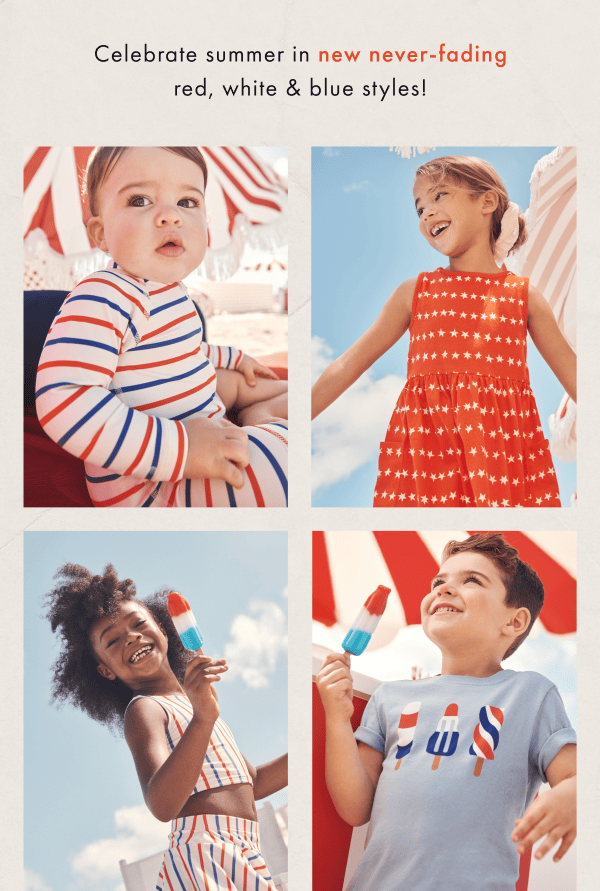 Celebrate summer in new never-fading red, white & blue styles!