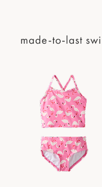 Two-Piece Swimsuit | Flamingos on Azalea Pink