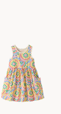 Sleeveless Playground Dress with Pockets | Swirly Floral on Ecru Sleeveless Playground Dress with Pockets | Swirly Floral on Ecru
