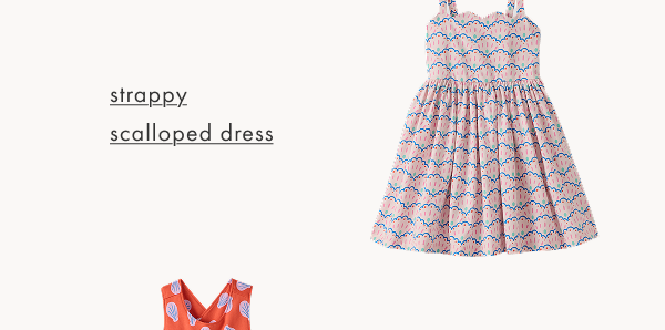 Sleeveless Scalloped Skater Dress with Pockets | Scalloped Stripes