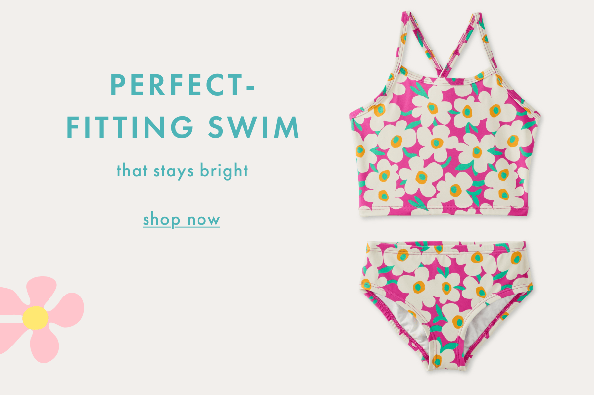 PERFECT-FITTING SWIM — that stays bright | shop now