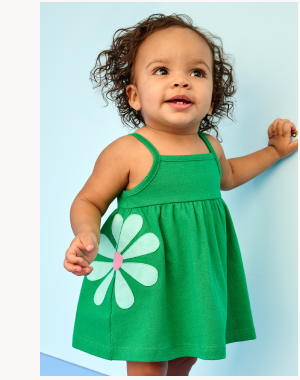 Baby Sleeveless Flower Dress & Bloomers Set | Island Green
