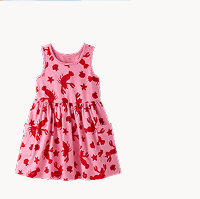Sleeveless Playground Dress with Pockets | Lobsters on Azalea Pink