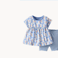 Baby Tunic Top & Shorts Set | Seahorse on Storm Blue