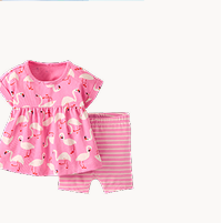 Baby Tunic Top & Shorts Set | Flamingos on Azalea Pink