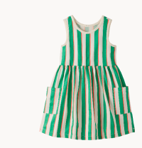 Sleeveless Playground Dress with Pockets | Go Green Multi Stripe