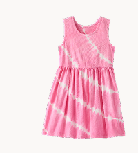 Sleeveless Tie-Dye Dress with Pockets | Pink/White Tie Dye