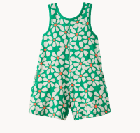 Sleeveless Romper | Ecru Floral on Go Green
