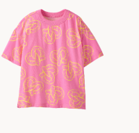 Oversized T-Shirt | Neon Pretzels on Azalea Pink