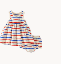 Baby Sleeveless Dress & Bloomers Set | RWB Stripe