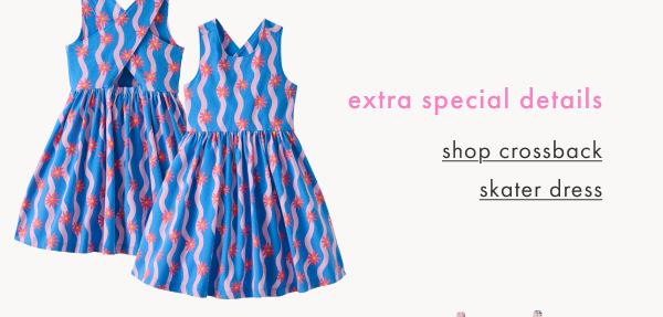 Crossback Skater Dress with Pockets | Wavy Floral on Swedish Sky
