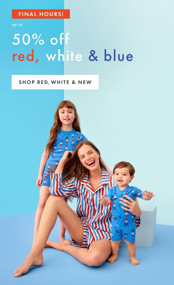 Final Hours! Up to 50% off red, white & blue | Shop red, white & new
