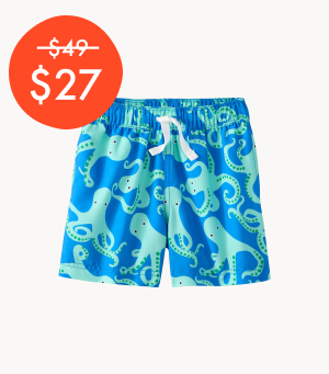 Swim Trunks | Opal Octopus on Swedish Sky