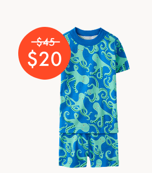 HannaJams™ Pajama Set | Opal Octopus on Swedish Sky