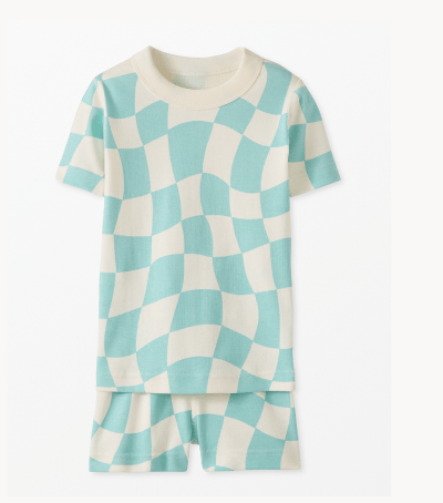 Sky Blue Wavy Check