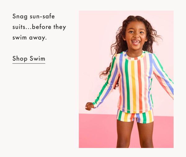 Snag sun-safe suits...before they swim away. | Shop Swim