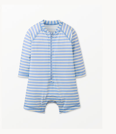 Blue Striped Swimsuit