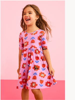 Disney Princess Skater Dress with Pockets | Princess Bold Floral Pink