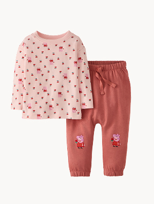 Peppa Pig Long Sleeve T-Shirt & French Terry Sweatpants Set