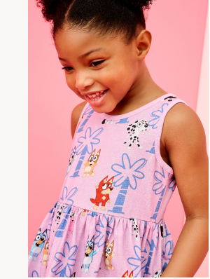 Bluey Sleeveless Playground Dress with Pockets | Bluey and Friends Lavender