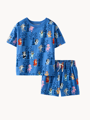 Bluey Graphic T-Shirt & Shorts Set | Bluey and Friends Blue