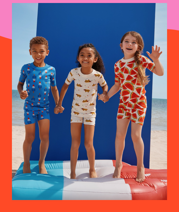 Kids in red, white and blue pajamas | Shop Hanna Sale