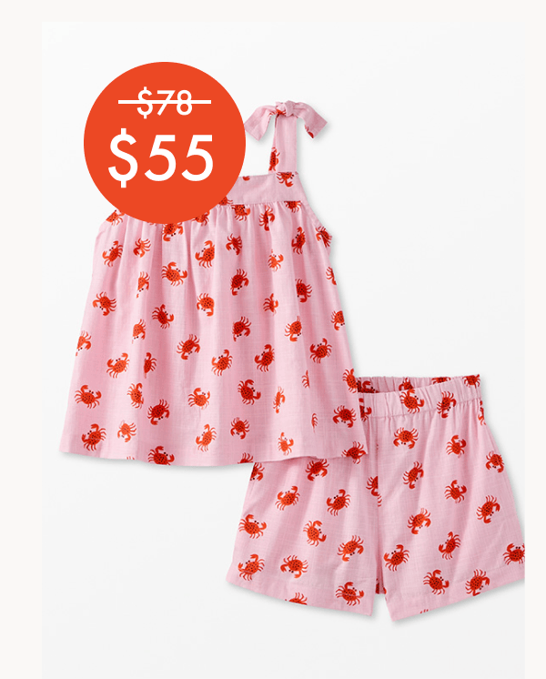 Crabby Poplin Top & Shorts