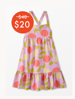 Citrus Sunshine on Tea Rose Sleeveless Crossback Dress with Pockets