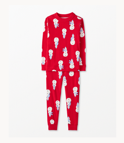 Snowmen on Red PJ Set