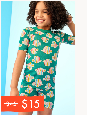 HannaJams™ Pajama Set | Rainbow Fish on Gumdrop Green HannaJams™ Pajama Set | Rainbow Fish on Gumdrop Green