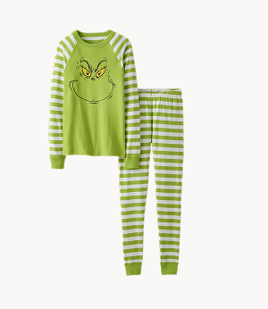 Adult Dr. Seuss Grinch Long John Pajama Set