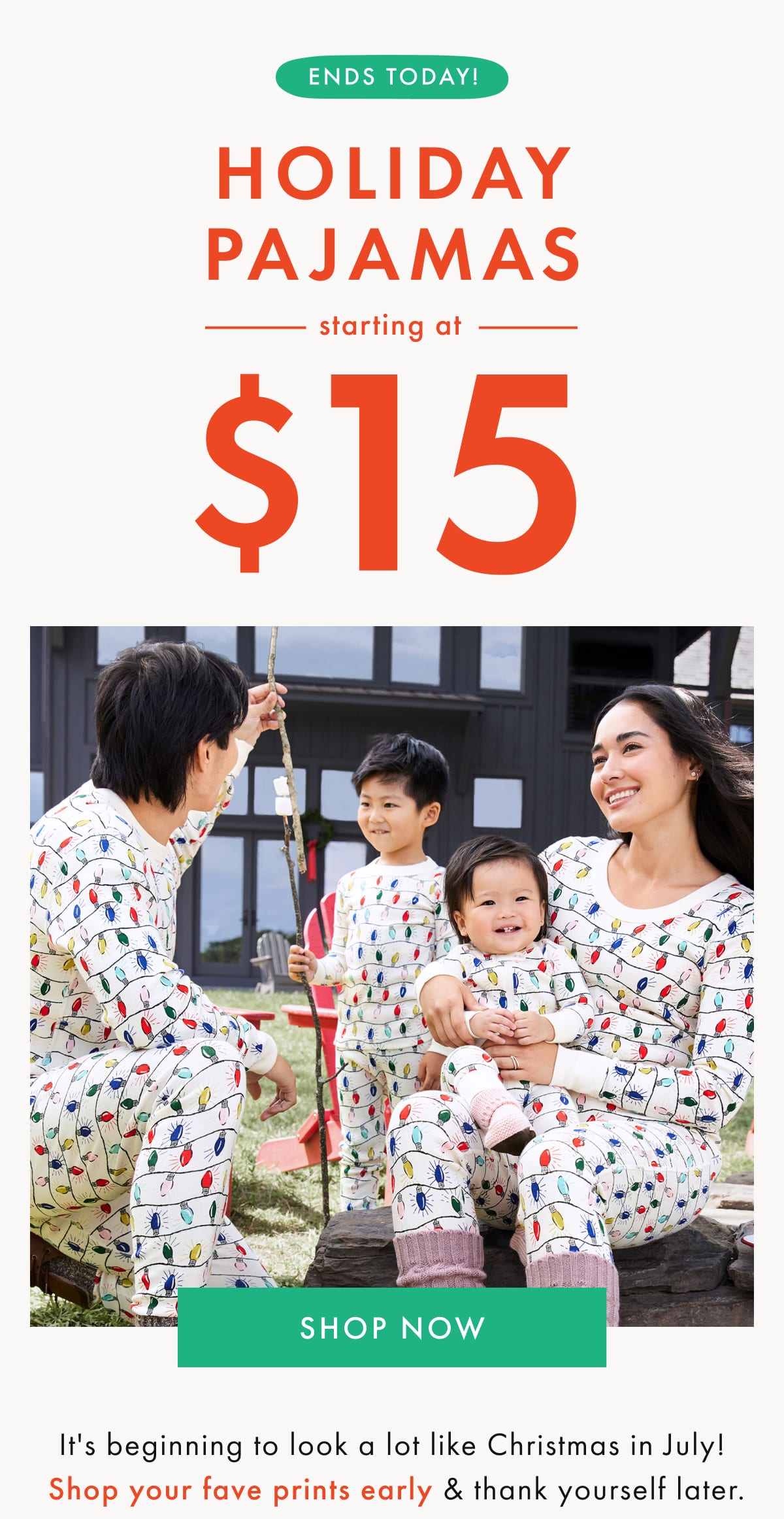 ENDS TODAY! Christmas In July — HOLIDAY PAJAMAS starting at * $15 *