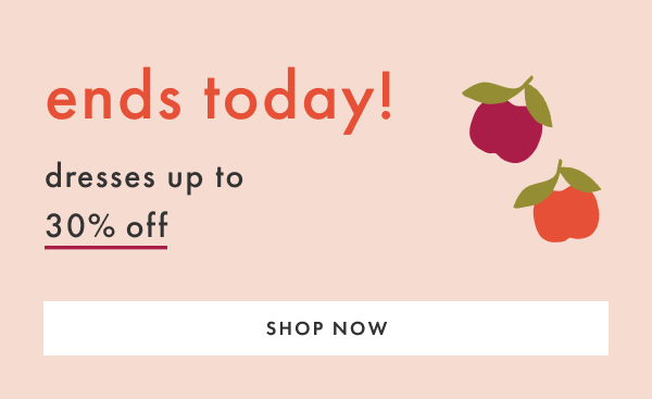 ends today! up to 30% off dresses | SHOP NOW
