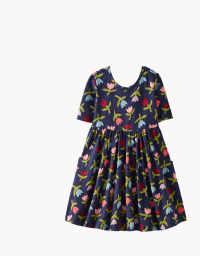 Elbow Sleeve Skater Dress with Pockets