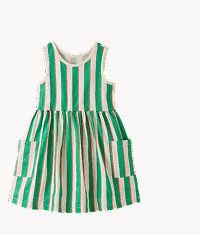 Sleeveless Playground Dress with Pockets | Go Green Multi Stripe