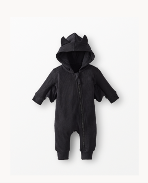 Baby Halloween French Terry Bat Romper