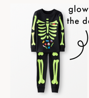 Adult Halloween Glow-in-the-Dark Long John Pajama Set