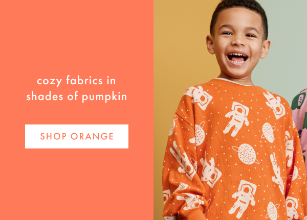 cozy fabrics in shades of pumpkin | SHOP ORANGE