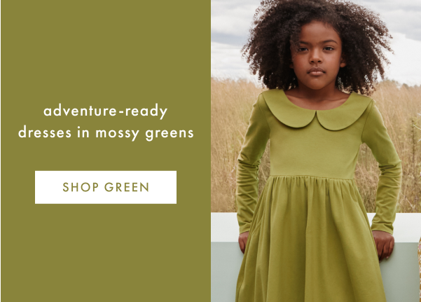 adventure-ready dresses in mossy greens | SHOP GREEN